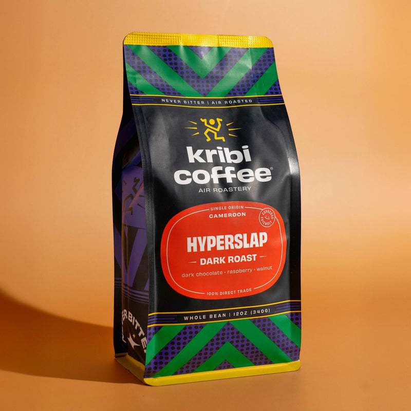 Bag of Kribi Coffee Hyperslap, a dark roast Cameroonian espresso coffee
