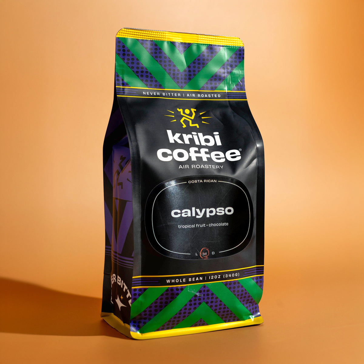 Bag of Kribi Coffee Calypso whole bean coffee, air roasted